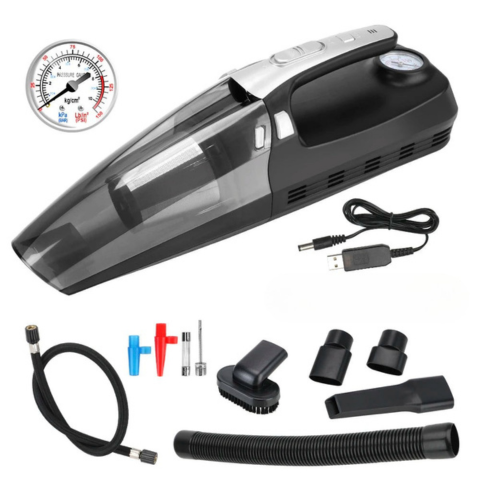 Aspirateur De Voiture 4-En-1 – Haute Performance 12V/120W