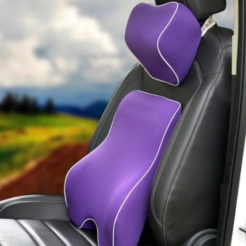 メモリーフォーム・ランバーサポート&ヘッドレストクッション - 快適さと腰への負担軽減