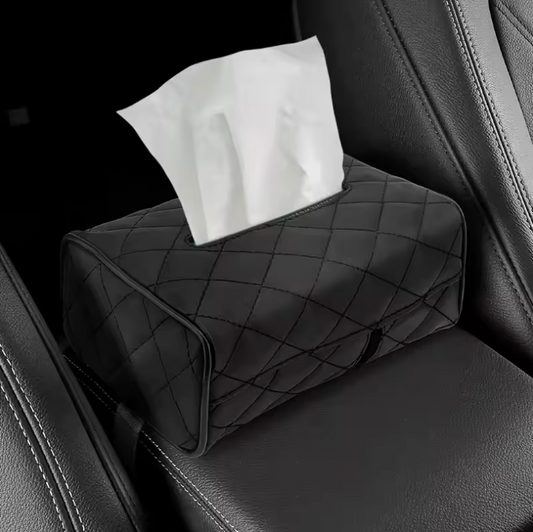 Taschentuchbox Auto aus PU-Leder – Sonnenblenden- oder Kopfstützenbefestigung