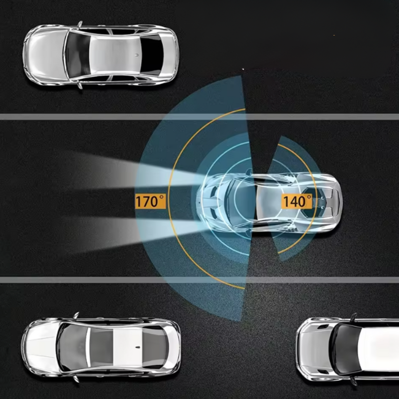 Dashcam כפולה Full HD לרכב - ראיית לילה + מצלמה פנימית