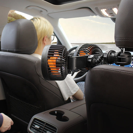 Dvojitá hlava automobilového ventilátoru — dobíjecí a otočný