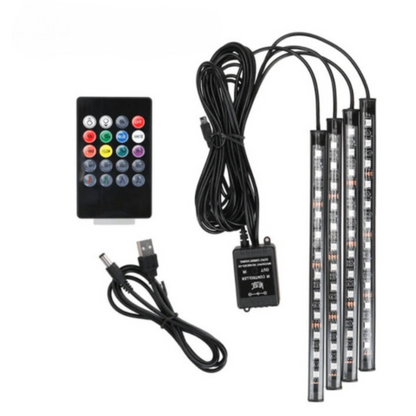 Tiras LED interiores con sincronización de sonido 