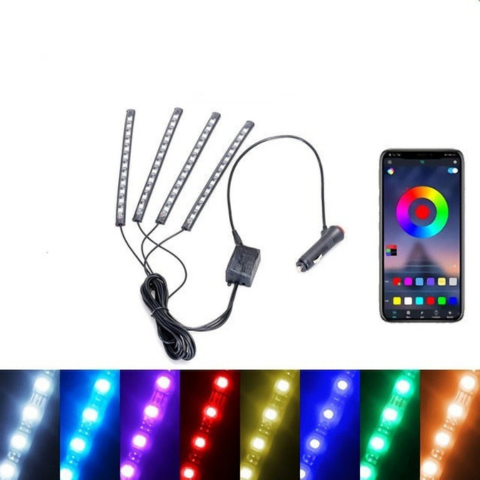 Kit LED Atmosfera Auto – Luci Multicolori Reattive al Suono 