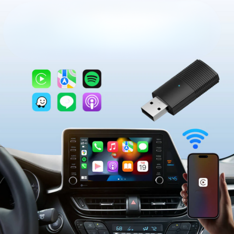Ασύρματος προσαρμογέας CarPlay — Συμβατός με iOS & Android Auto 
