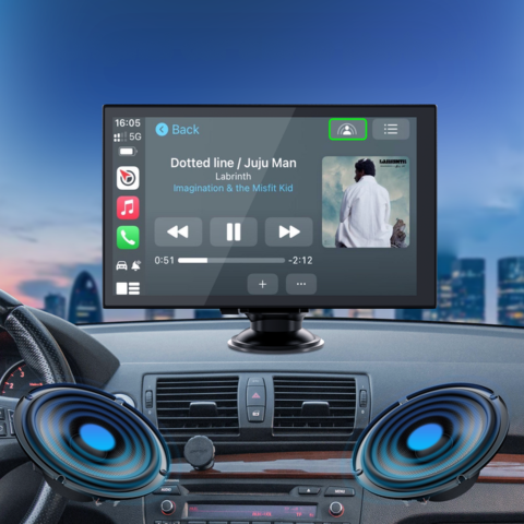 מסך מגע נייד — GPS, מוסיקה ושליטה קולית 