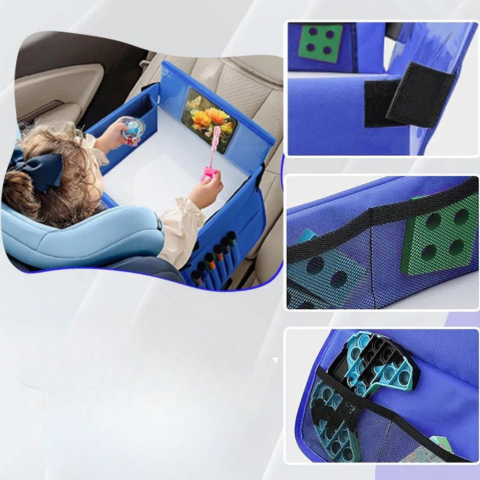 Plataforma de viaje para asiento de auto infantil — Confort y almacenamiento integrado 